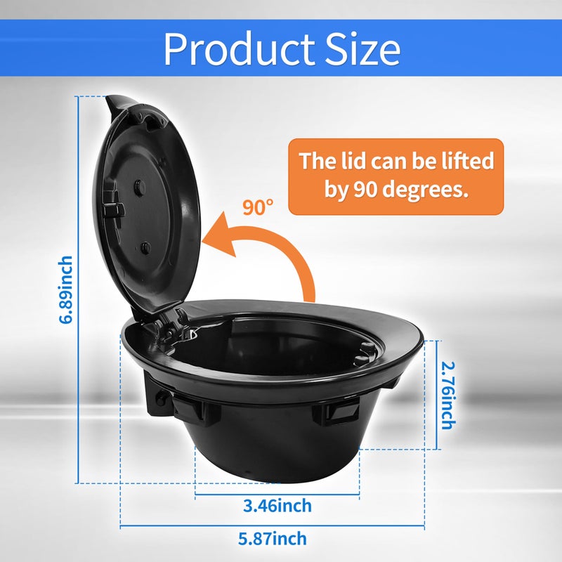 ShineUs 68250120AA Fuel Filler Door & Gas Cap Compatible with Dodge Challenger 2008, 2009, 2010, 2011, 2012, 2013, 2014, 2015, 2016, 2017, 2018, 2019, 2020ï¼Œ2021ï¼ŒMatte Black - Image 4